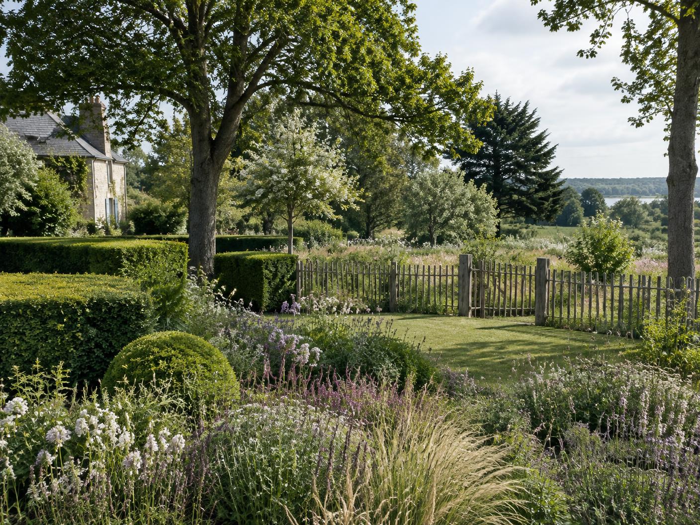 Jardin paysager structuré et arboré en Loire-Atlantique